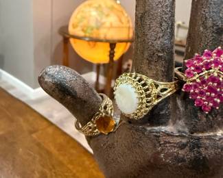 10K GOLD Rings with Semi-Precious Stones