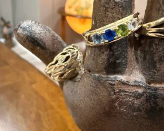 10K GOLD Rings with Semi-Precious Stones