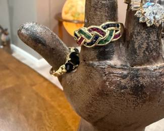 14K GOLD Rings with Semi-Precious Stones