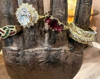 14K GOLD Rings with Semi-Precious Stones