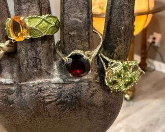 10K GOLD Rings with Semi-Precious Stones