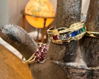 14K GOLD Rings with Semi-Precious Stones