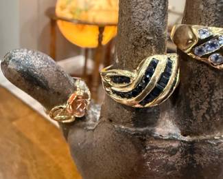 10K GOLD Rings with Semi-Precious Stones