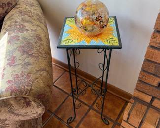 Tile Topped Plant Stand