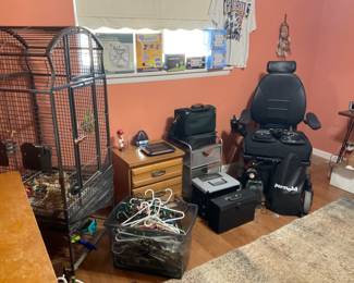LARGE PARROT CAGE AND ELECTRIC WHEEL CHAIR