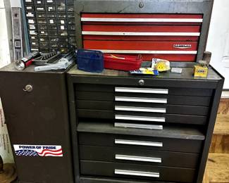 KENNEDY TOOL BOX CRAFTSMAN TOOL BOX  NUTS  BOLTS BINS