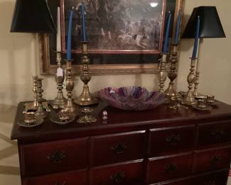 Brass candlestick holders