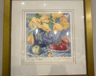 “Yellow Tulips with Apples” Print by Amelia Smith 