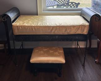 Metal Bench with Silk Cushion 