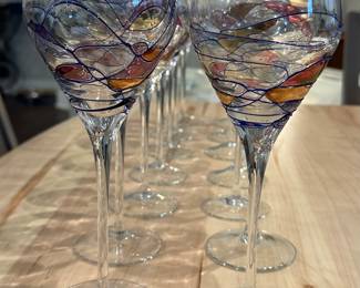Milano Hand Painted Wine Glasses 