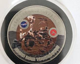 2021 Mars Touchdown of Perseverance - Ingenuity Fiji 1/2 Dollar 1 Ounce Titanium Round with COA in Mint Box - Limited 5,000 Mintage