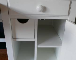 Pottery Barn white desk with hutch 47.5" wide, 24" deep, 66" tall