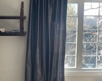 RH Restoration Hardware 100% silk grey color 2 window drapery. Each measure 98" x 96" 