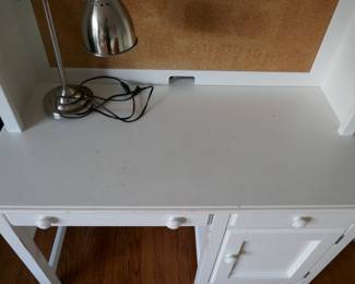 Pottery Barn white desk with hutch 47.5" wide, 24" deep, 66" tall