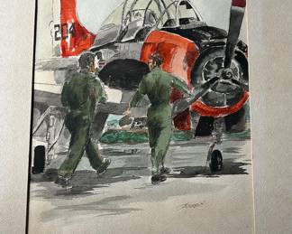 Dave Moore pen and watercolor sketch