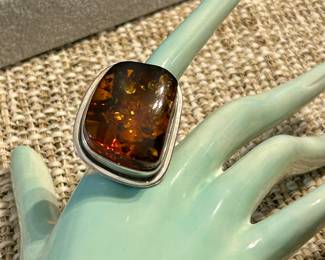 huge Amber statement ring