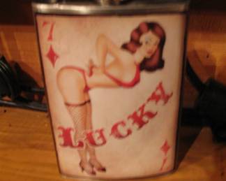 Flask - Lucky Pinup Girl