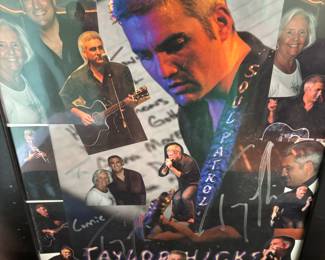 Epiphany Guitar signed by Taylor Hicks  Soul Patrol, case, framed pictures and T-shirt  