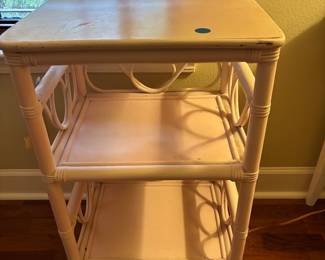 Pink wood side table 18”x15”x 30”t
$75.00