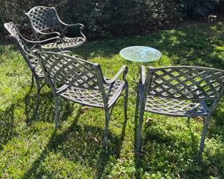 (4) Cast Aluminum Chairs
20”w 17” d 32”t.  