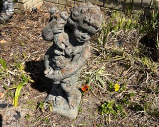 Concrete Cherb Statue 9” w 24”t
