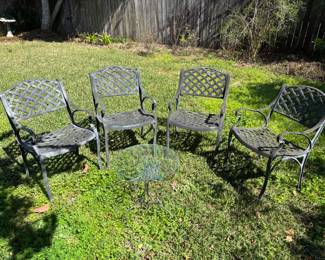(4) Cast Aluminum Chairs
20”w 17” d 32”t.  