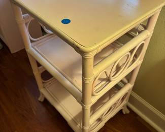 Pink wood side table 18”x15”x 30”t
$75.00