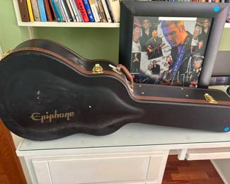 Epiphany Guitar signed by Taylor Hicks  Soul Patrol, case, framed pictures and T-shirt  