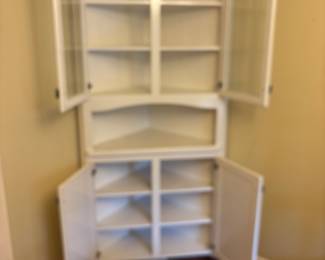 White Wood Corner Cabinet
41”w 29.25”L 84”t.    $350.00