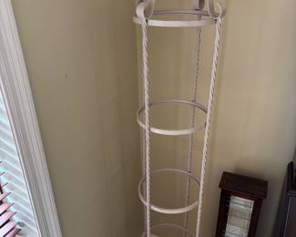 Metal Regency style Etegere
12.75” diameter 77”t.     $ 150.00
