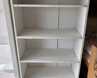 Rustic White Wood Bookshelf 
30.25”w 14”d 62”t.                $65.00