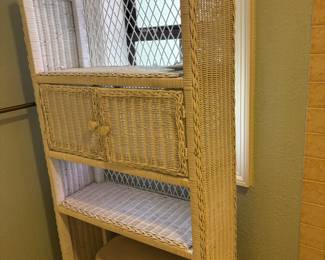 (2) White Wicker Over Tank shelving
25”w 10”d 76”t.     $85.00 each