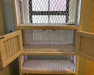 (2) White Wicker Over Tank shelving
25”w 10”d 76”t.     $85.00 each