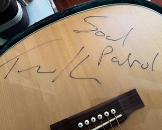 Epiphany Guitar signed by Taylor Hicks  Soul Patrol, case, framed pictures and T-shirt  