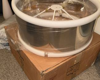 NEW in BOX ... never used... GLOBAL VIEWS nickel plated HUGE chandelier fixture...this is great !