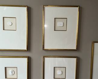These were custom ordered - plaster intaglio plaques...there are 12 for sale all in custom gold frames 
