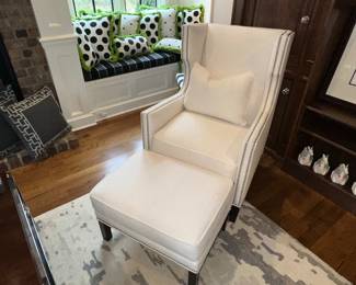 Bernhardt Chair and Stool / Ottoman 