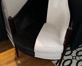 Barbara Barry by Baker Upholstered Chair in Deco-Club wood frame...I have 4 more frames in this sale to sell !