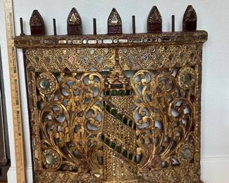 Single section of Burmese Hsain Whain percussion circle with emerald-green glass inserts