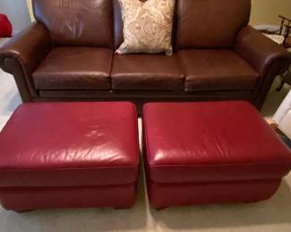 Ethan Allen leather sofa