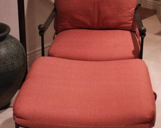 Designer Wrought Iron Chair w/ Ottoman