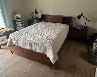 MCM bedroom (full sized )set, mcm lamps & bedside tables, also matching dresser... All available after close of escrow.