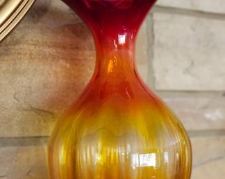 Blenko Amberina Art Glass Vase 