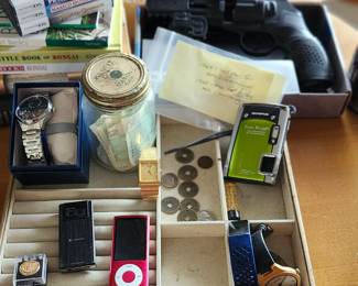 Nintendo DS Games, Bb Gun, Pods, Watches, Olympus Camera. 