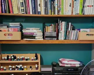 Books, many Genres, Essentials Oils. 