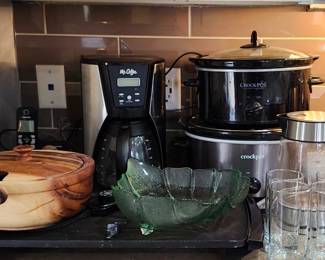 Crock Pots, Coffee Pots. 