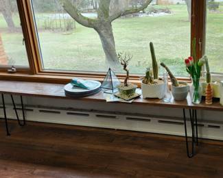 Long Bench with Hairpin Legs. 