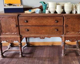 Antique Buffet /Sideboard, Pfaltzgraff Kamryn Dish Set.