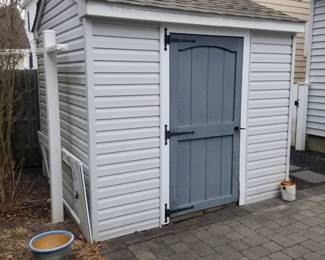Shed is 100 inches wide x 8 feet deep x 10 feet tall
