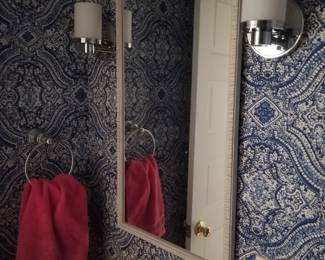 Wall mirror; vanity lights